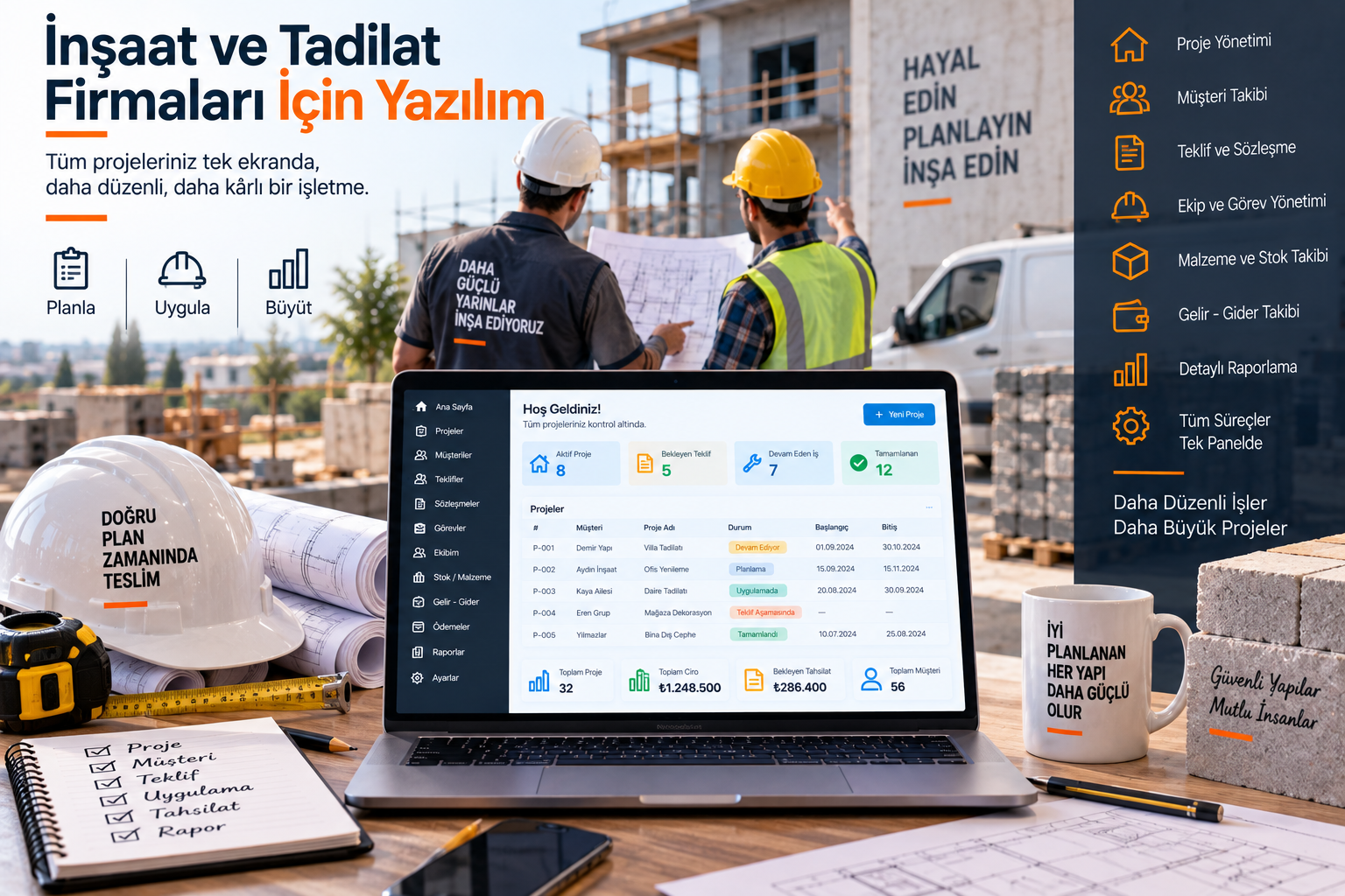 İnşaat ve Tadilat Firmaları İçin Yazılım