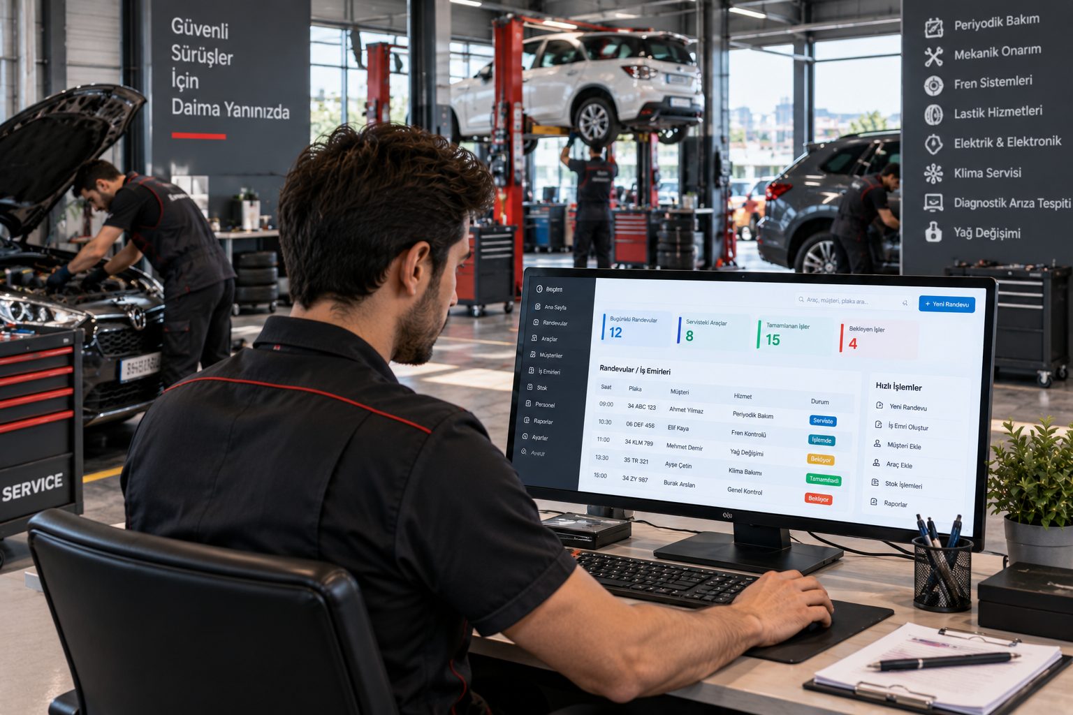 Oto Servis ve Araç Bakım Merkezleri İçin Yazılım